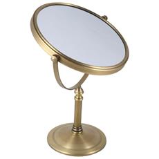 YUESEN Ovale Doppia Faccia Specchi Specchio Bagno,Specchio da Trucco Ingranditore Make Up Specchiera da Tavolo,Argento 