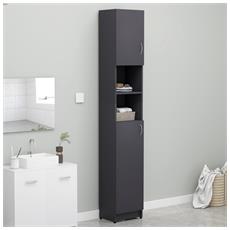 vidaXL Armadio da Bagno Bianco e Rovere 32x25,5x190 cm in Truciolato