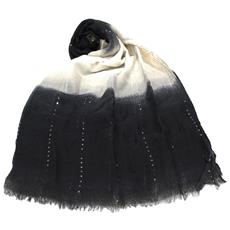 GM DESIGNED BY GAI MATTIOLO Sciarpa donna pashmina sfrangiata 100/% viscosa tinta unita scatola regalo panna
