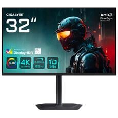 gigabyte mo32u 31,5" monitor gaming oled 4k uhd - 3840 x 2160, 165hz, 0.03ms, 250 cd /m², display hdr true black 400, hdmi 2.1, displayport 1.4