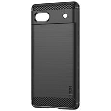 mofi cover flessibile google pixel 6a effetto carbonio e metallo spazzolato mofi nera