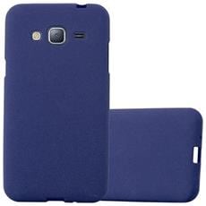 cadorabo custodia compatibile con samsung galaxy j3 / j3 duos 2016 in frost blu scuro - coperchio protettivo in silicone tpu flessibile