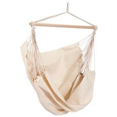 Pappillon Sedia A Dondolo 1 Posto con Telo in Cotone Colore Bianco Naturale/Blu 