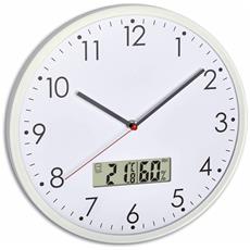 dachengsarl argento /bianco - orologio analogico da parete con termometro digitale e