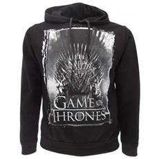 game of thrones cid- felpa originale game of thrones nero trono di spade con manica lunga e cappuccio. taglia xs