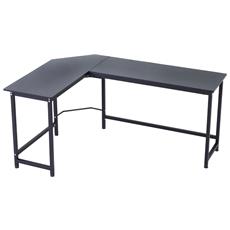 HOMCOM Scrivania per Computer con Libreria a Forma di L Tavolo ad Angolo in Legno per PC Adatto per Studio Casa Piccolo Spazio