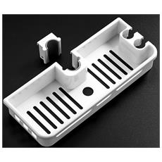 Soffione Doccia Supporto per Sapone Shampoo Mensole Doccia Bagno Regolabile senza Foratura Portaoggetti per Bagno Mensola Sospesa per Asta Doccia Porta Vassoio Sapone bianco 