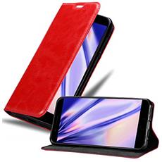 cadorabo cadorabo custodia compatibile con xiaomi black shark in rosso mela - coperchio protettiva con chiusura magnetica, funzione stand e tasca per le carte