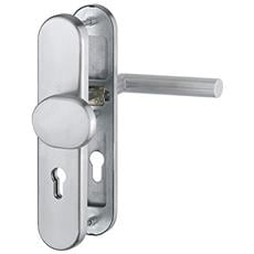 hoppe di sicurezza maniglia amsterdam - su piastra lunga pz72, porte dello spessore di 42 - 47 mm, senza nucleo antiscasso, in acciaio inox opaco, 1 pezzi, 3662069
