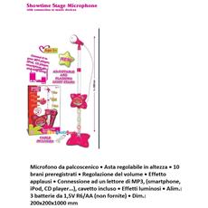 Bontempi Bontempi Microfono Giocattolo con Asta e Luci Bambino Bambina connessione MP3 