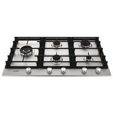 whirlpool gmw9552/ixl piano cottura nero, stainless steel da incasso gas 5 fornello (i)