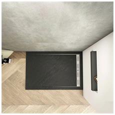AICA ITALY Piatto Doccia Rettangolare 100x80x3cm In Marmo Piatto Doccia Nero Resina Minerale | Vincent