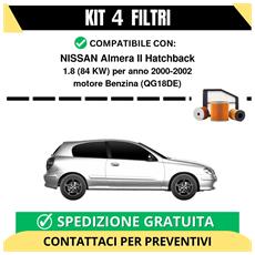 autoplanet24 kit 3 filtri tagliando per nissan almera ii hatchback 1.8 84 kw benzina 2000-2002