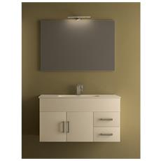 Mobile per Bagno da 100cm bianco e essenze legno con lavabo in ceramica 3 colori