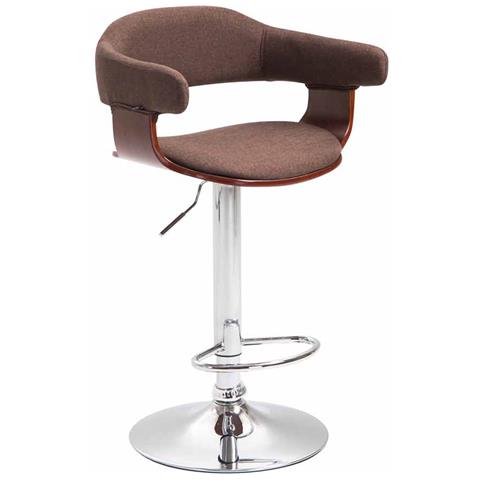 Sgabello Design da Bancone Imbottito grigio chiaro CLP Sgabello Bar Shanghai in Tessuto Sgabello Alto Cucina Girevole e Regolabile 60-80cm