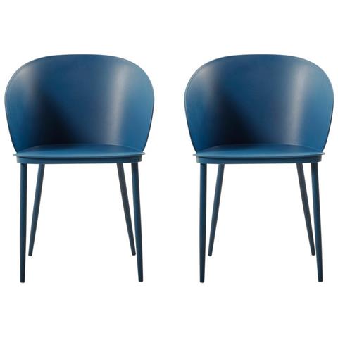 Set 2 Sedie Dalis con Schienale, Braccioli da Soggiorno, Sala da Pranzo, Scrivania, Ufficio Blu Scuro, 55 x 56 x 80,5 cm Set 2 Sedie Dalis con Schienale, Braccioli da Soggiorno, Sala da Pranzo, Scrivania, Ufficio Blu Scuro, 55 x 56 x 80,5 cm