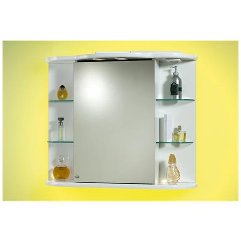 Specchiera Specchio Contenitore Bagno da 94x60x17 Colore Bianco con Ante a Specchio 1 l