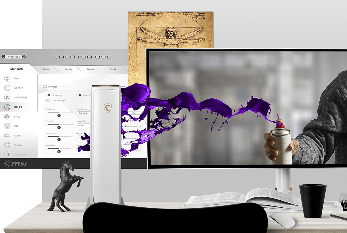 MSI - Monitor 34 LED Nano IPS Prestige PS341WU 5120 x 2160 5K2K Ultra-Wide Tempo di Risposta 8 ps341wu