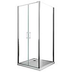 Box Doccia Angolare Reversibile Lusso Parete Fissa e Porta Scorrevole Vetro 8 mm H.190 80 137,5-139 x 140 77-79,5