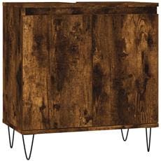 VidaXL Armadietto Da Bagno In Legno Multistrato - Rovere Sonoma - 30x30x100 Cm - 2 Ante + Ripiano Aperto - 6