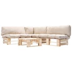 VidaXL Set Divani Giardino 10 Posti In Legno Acacia Con Cuscini Grigio Scuro - Include Tavolo E Sedie