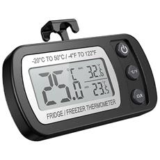 ChanYW termometro da frigorifero con schermo LCD da appendere al freezer facile da leggere bianco termometro digitale con gancio impermeabile 