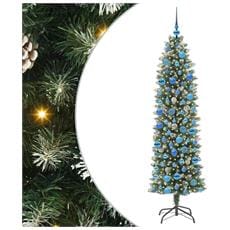 HOMCOM Albero Di Natale Artificiale 150cm Con Luci Incorporate E 180 Rami, Albero Di Natale Con Luci A LED E Fibre Ottiche, Base Pieghevole Rimovibile - 10