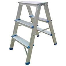 Sgabello 3 Gradini CILVANI | Acciaio Antiscivolo Bianco | Portata 150 Kg - Foto 6