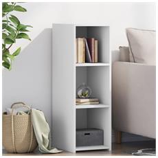 VidaXL - Credenza Bianca 97x31x75 Cm In Truciolato, Con 3 Ante E Vano Aperto, Mobile TV O Libreria