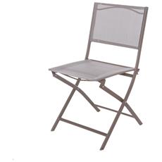 da 45,5x86x53 cm Sedia pieghevole nera in acciaio