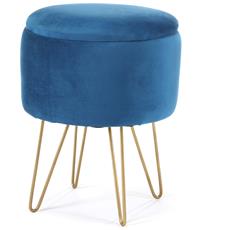 Poggiapiedi Crema 78x56x32 cm in Velluto 337767