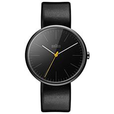 Braun Orologio Al Quarzo Uomo Cronografo Con Datario – Cassa Acciaio Nero Opaco 40mm, Cinturino In Vera Pelle, Vetro Minerale, Lancetta Crono Gialla – Impermeabile 5 ATM, Design Iconico Tedesco