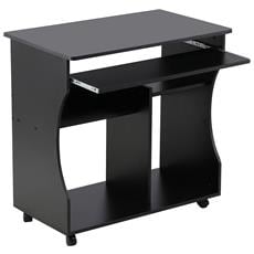 Organizer ZIK Scrivania Salvaspazio per Pc Nera 100x50x76h Cameretta e Ufficio in Legno e Metallo