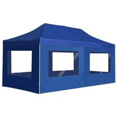 Gazebo Professionale Pieghevole Alluminio Con Pareti 6x3 M Blu