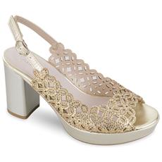 Glamorous - sandali oro con tacco largo - oro - Stileo.it