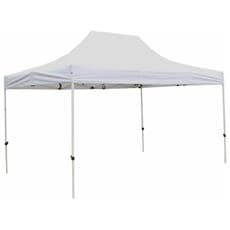 Gazebo Pieghevole Professionale 3 X 4,5 In Metallo Telo Bianco Chiudibile Per Mercati Mercatini Feste Da Esterno E Giardino