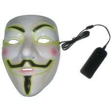 AUSHEN Maschera di Halloween LED Maschere Divertenti Leggeri Super Festival Cosplay Maschera Purging LED Clown Mask Verde Fluorescente 