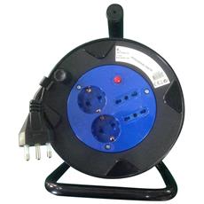 AVVOLGICAVO ELETTRICO PROLUNGA TAMBURO A RULLO 4 PRESE PRESA SCHUKO 50 MT 10 16A