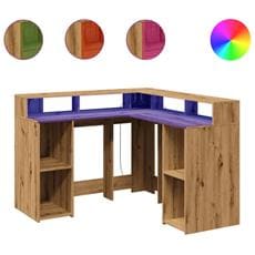 vidaXL Scrivania Rovere Marrone 100x45x76cm Legno e Acciaio a Polvere