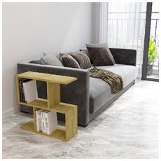 con Ripiani Basso Divano HOMEMANIA Tavolino da Caffè Ecrin da Salotto 60 x 20 x 59,4 cm Antracite in Legno 