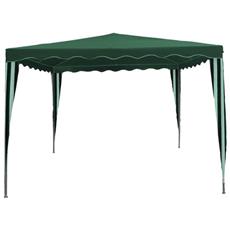 Gazebo Poliestere Metri 3x3 Verde E Bianco - Gazebo Poliestere 3x3 Verde/bianco