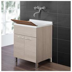 Resina FERIDRAS Mondo Lavatoio 50x50x83 cm Rovere Chiaro 