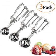 black dia.3cm,black 3cm Paletta per gelato Pratico cucchiaio per gelato alla frutta in acciaio inossidabile con comoda impugnatura per cucina 