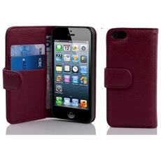 LOHEX120003 Blu Custodia a Libro Pelle Porta Carte Chiusura Magnetica Antiurto Flip Wallet Case per Apple iPhone SE 5S 5 Lomogo Cover iPhone 5S/SE/5 Portafoglio 