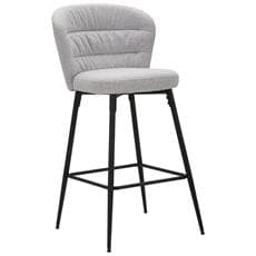 CLP Set 2 Sgabelli Design Hover in Polipropilene E Legno Naturale I Sgabelli Alti Bancone Alt. 77CM I Sedie Cucina Penisola con Schienale, Colore:Rosso