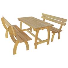 vidaXL Tavolo da Picnic in Legno FSC con Panchine Set con Sedie da Campeggio