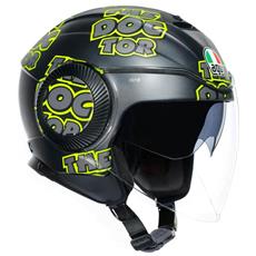 CASCO ECONOMICO JET DEMI JET KOJI ROSSO LUCIDO CON VISIERA LUNGA INVERNALE TG.S
