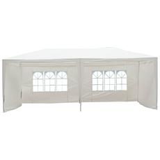Gazebo Da Esterno Impermeabile In Acciaio E Pe Con Pannelli Rimovibili, Bianco, 3x6m