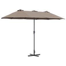 vidaXL Ombrellone con palo in legno antracite 300x300x273