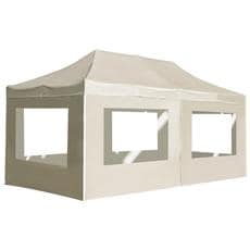 Gazebo Professionale Pieghevole Alluminio Con Pareti 6x3m Crema